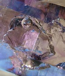 Enhydro bubble in brandberg amethyst.